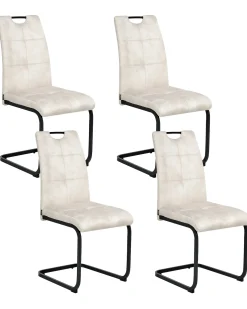 Sæt med 4 spisebordsstole CISCO Lys Beige