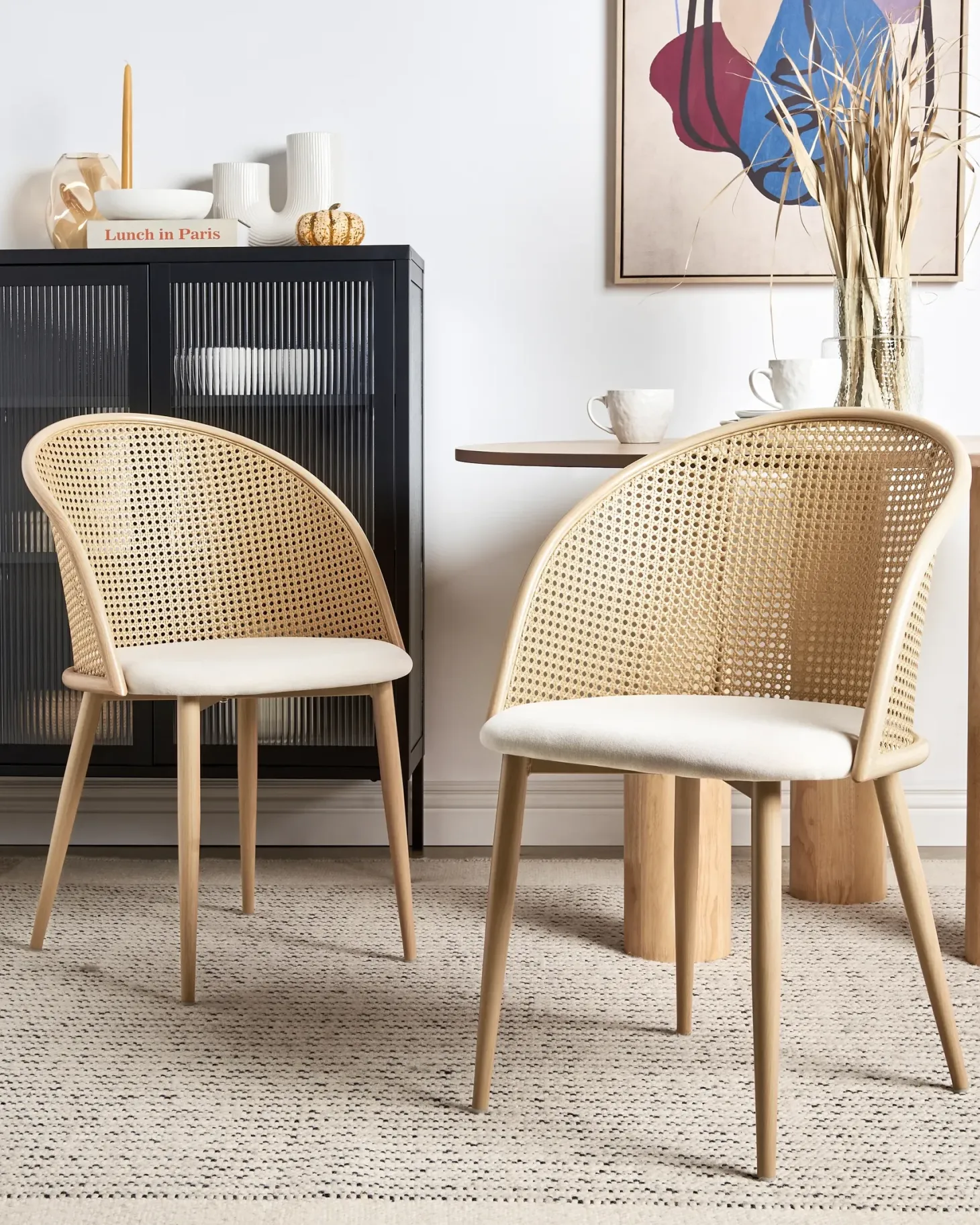Sæt med 2 spisebordsstole CORNELL Metal Lys Beige