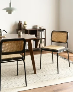 Sæt med 2 spisebordsstole CORVALLIS PE-rattan Sort