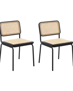Sæt med 2 spisebordsstole CORVALLIS PE-rattan Sort
