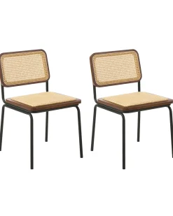 Sæt med 2 spisebordsstole CORVALLIS PE-rattan Brun