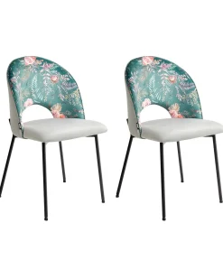 Sæt med 2 spisebordsstole COVELO Velour Mintgrøn