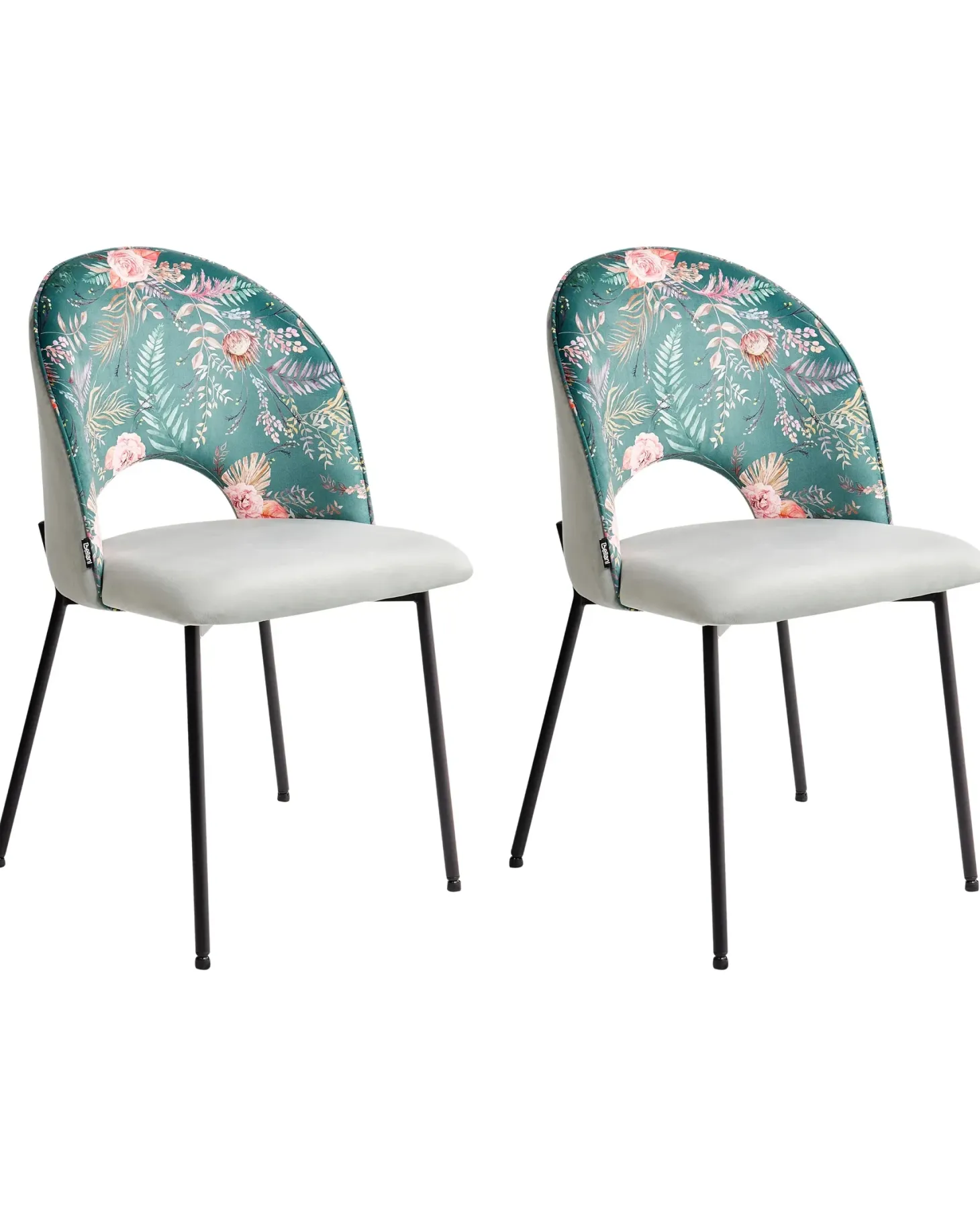 Sæt med 2 spisebordsstole COVELO Velour Mintgrøn
