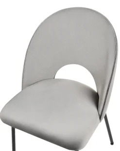 Sæt med 2 spisebordsstole COVELO Velour Grå