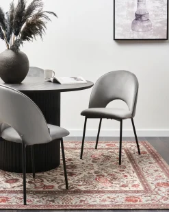 Sæt med 2 spisebordsstole COVELO Velour Grå