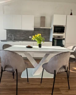 Sæt med 2 spisebordsstole COVELO Velour Grå