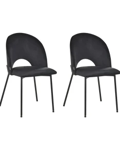 Sæt med 2 spisebordsstole COVELO Velour Sort