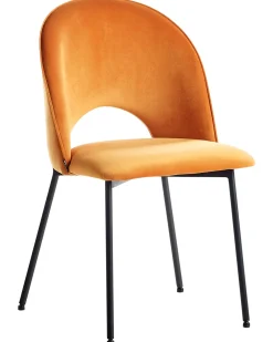 Sæt med 2 spisebordsstole COVELO Velour Orange