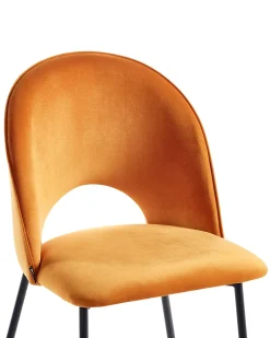 Sæt med 2 spisebordsstole COVELO Velour Orange