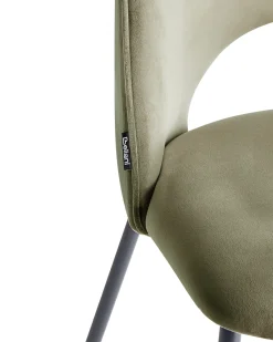 Sæt med 2 spisebordsstole COVELO Velour Mørkegrøn