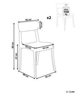 Sæt med 2 spisebordsstole COVINGTON Transparent