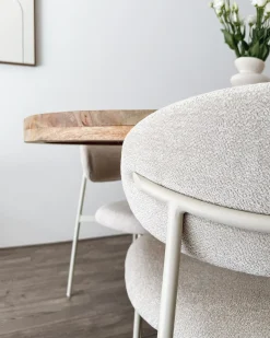 Sæt med 2 spisebordsstole COWLEY Chenille Lys Beige