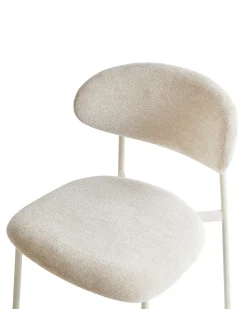 Sæt med 2 spisebordsstole COWLEY Chenille Lys Beige