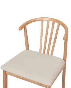 Sæt med 2 spisebordsstole CRAIG Træ Lysebrun/beige