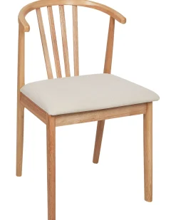 Sæt med 2 spisebordsstole CRAIG Træ Lysebrun/beige