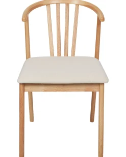 Sæt med 2 spisebordsstole CRAIG Træ Lysebrun/beige