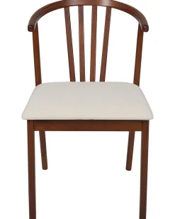 Sæt med 2 spisebordsstole CRAIG Træ Mørkebrun/beige