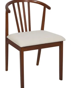 Sæt med 2 spisebordsstole CRAIG Træ Mørkebrun/beige