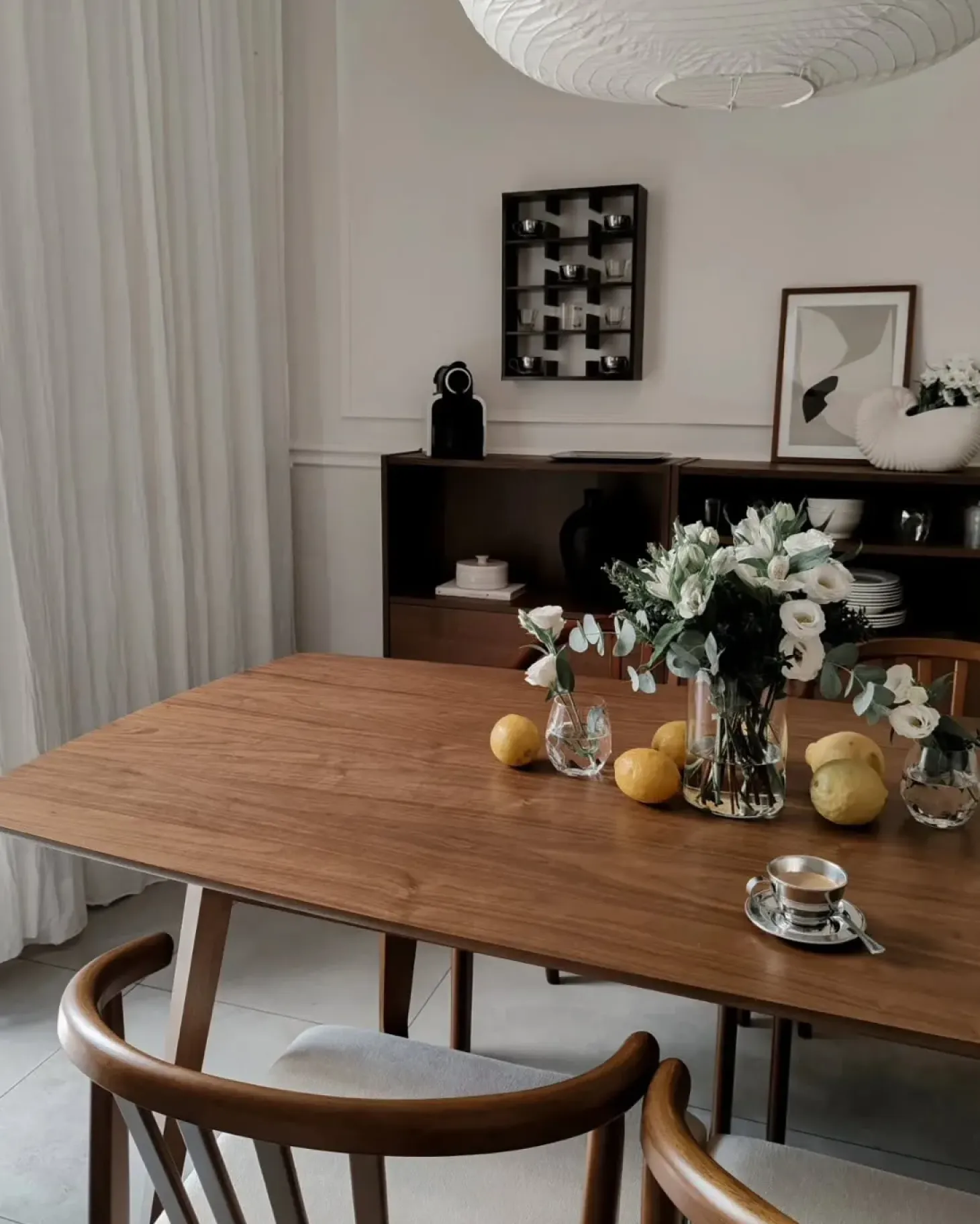 Sæt med 2 spisebordsstole CRAIG Træ Mørkebrun/beige