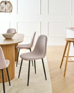 Sæt med 4 spisebordsstole CRANDALL Beige