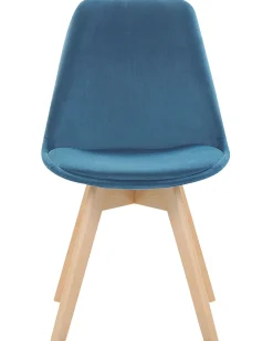 Sæt med 2 spisebordsstole DAKOTA II Velour Blå