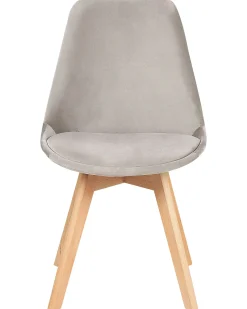 Sæt med 2 spisebordsstole DAKOTA II Velour Brungrå