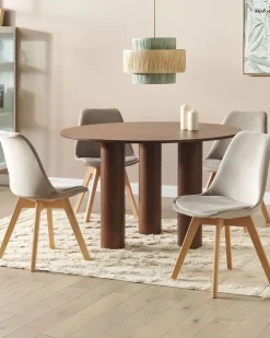 Sæt med 2 spisebordsstole DAKOTA II Velour Brungrå