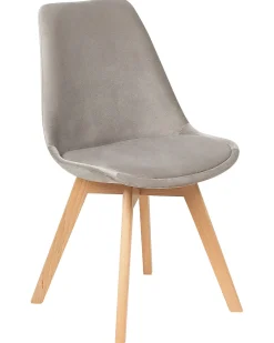 Sæt med 2 spisebordsstole DAKOTA II Velour Brungrå
