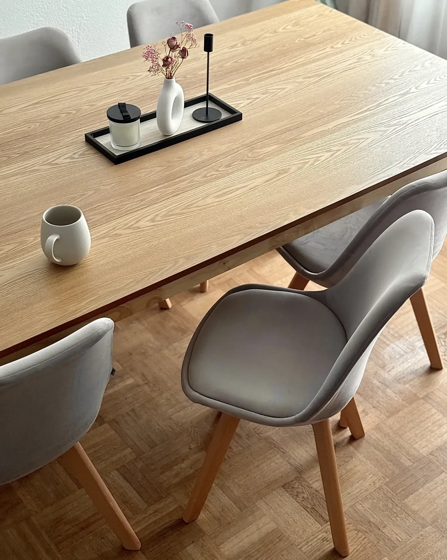 Sæt med 2 spisebordsstole DAKOTA II Velour Brungrå