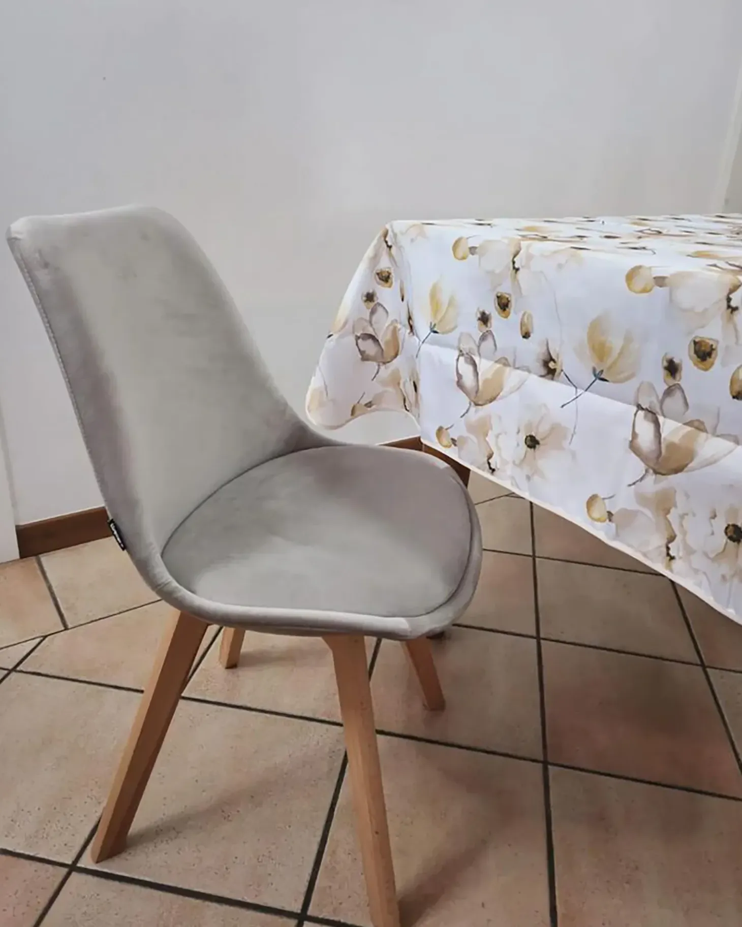 Sæt med 2 spisebordsstole DAKOTA II Velour Brungrå