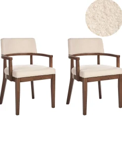 Sæt med 2 spisebordsstole DALBO Boucle Brun/lys beige