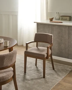 Sæt med 2 spisebordsstole DALBO Boucle Brun/taupe