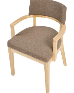 Sæt med 2 spisebordsstole DALBO Boucle Lysebrun/taupe