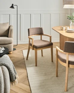 Sæt med 2 spisebordsstole DALBO Boucle Lysebrun/taupe