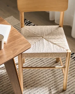 Sæt med 2 spisebordsstole DIGNE Træ Lysebrun