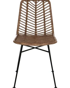 Sæt med 2 spisebordsstole DILLEY Rattan Brun