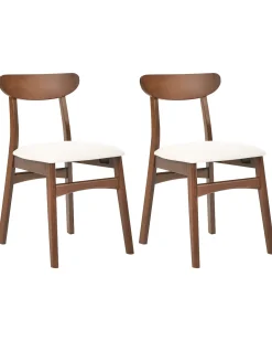 Sæt med 2 spisebordsstole DOYLE Træ Brun/lys beige