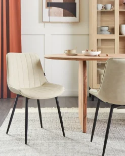 Sæt med 2 spisebordsstole DUBROVNIK Kunstlæder Lys Beige