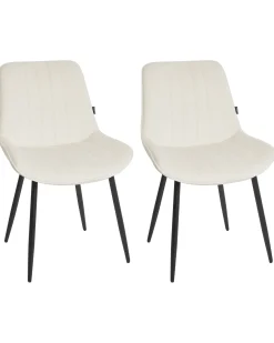 Sæt med 2 spisebordsstole DUBROVNIK Velour Lys Beige