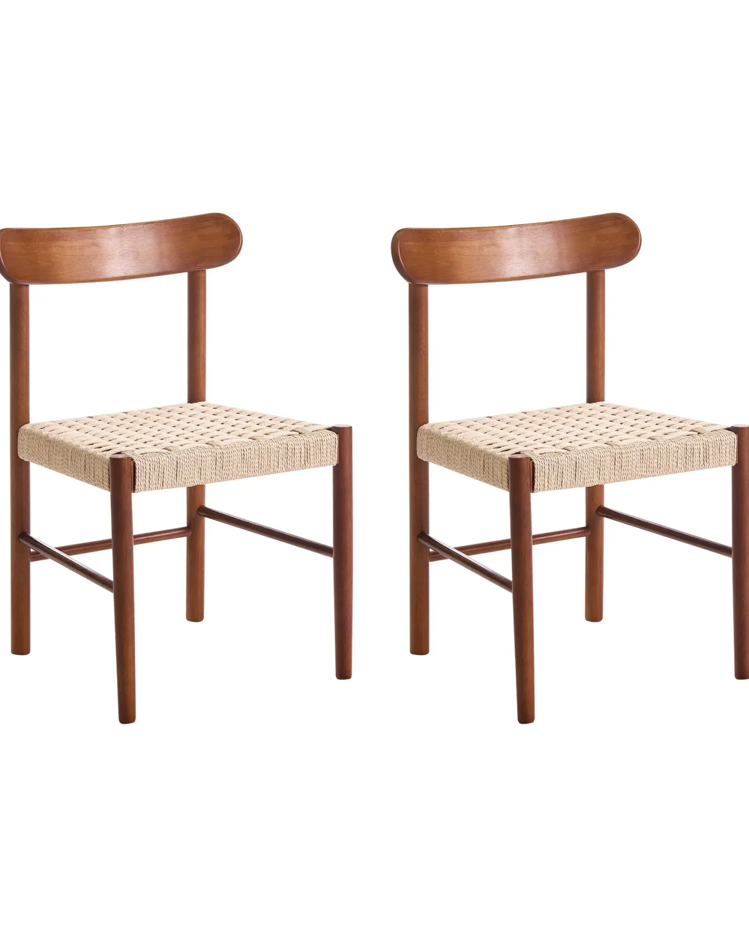 Sæt med 2 spisebordsstole EAGAN Træ Brun/beige