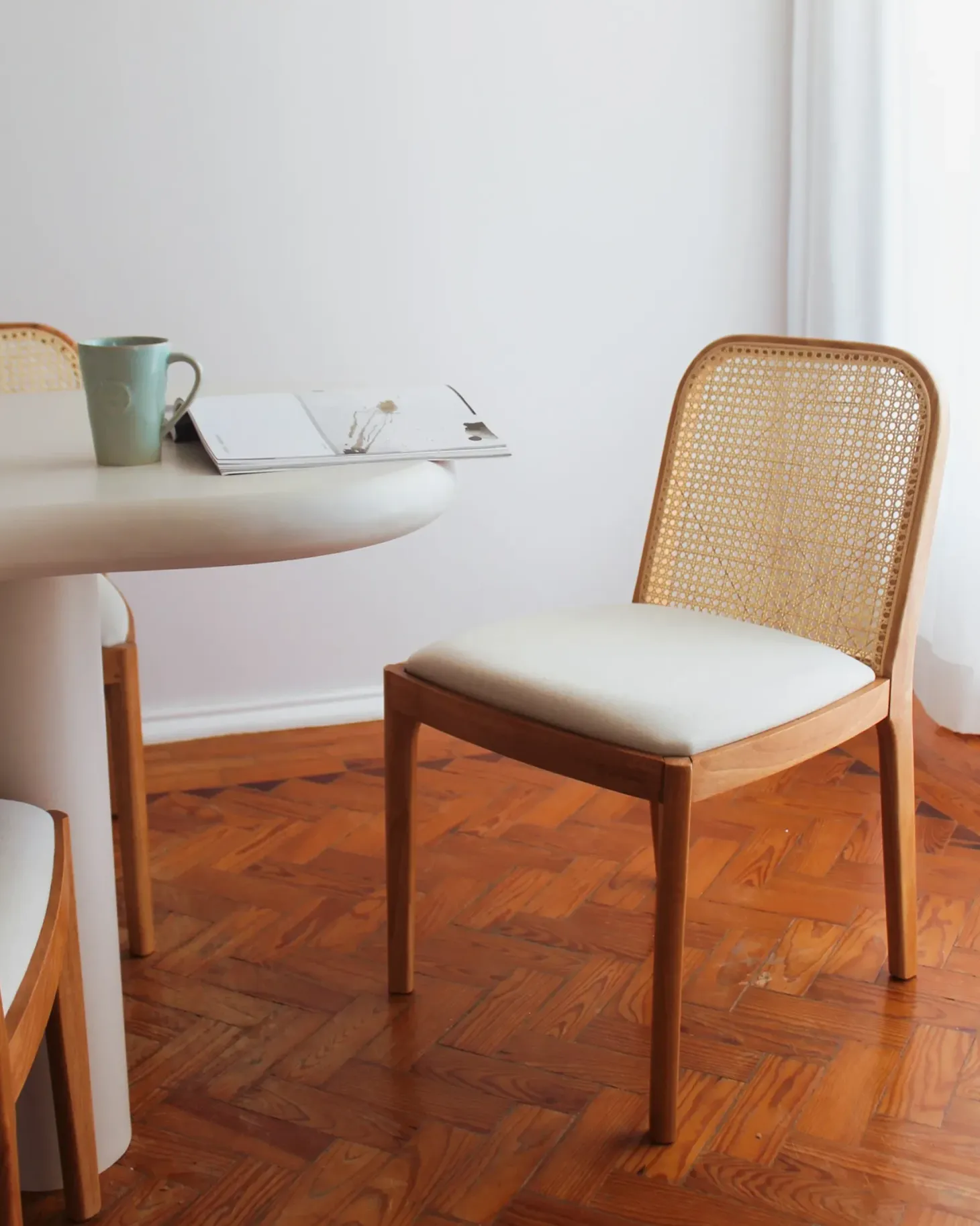 Sæt med 2 spisebordsstole EDINA Lysebrun/beige
