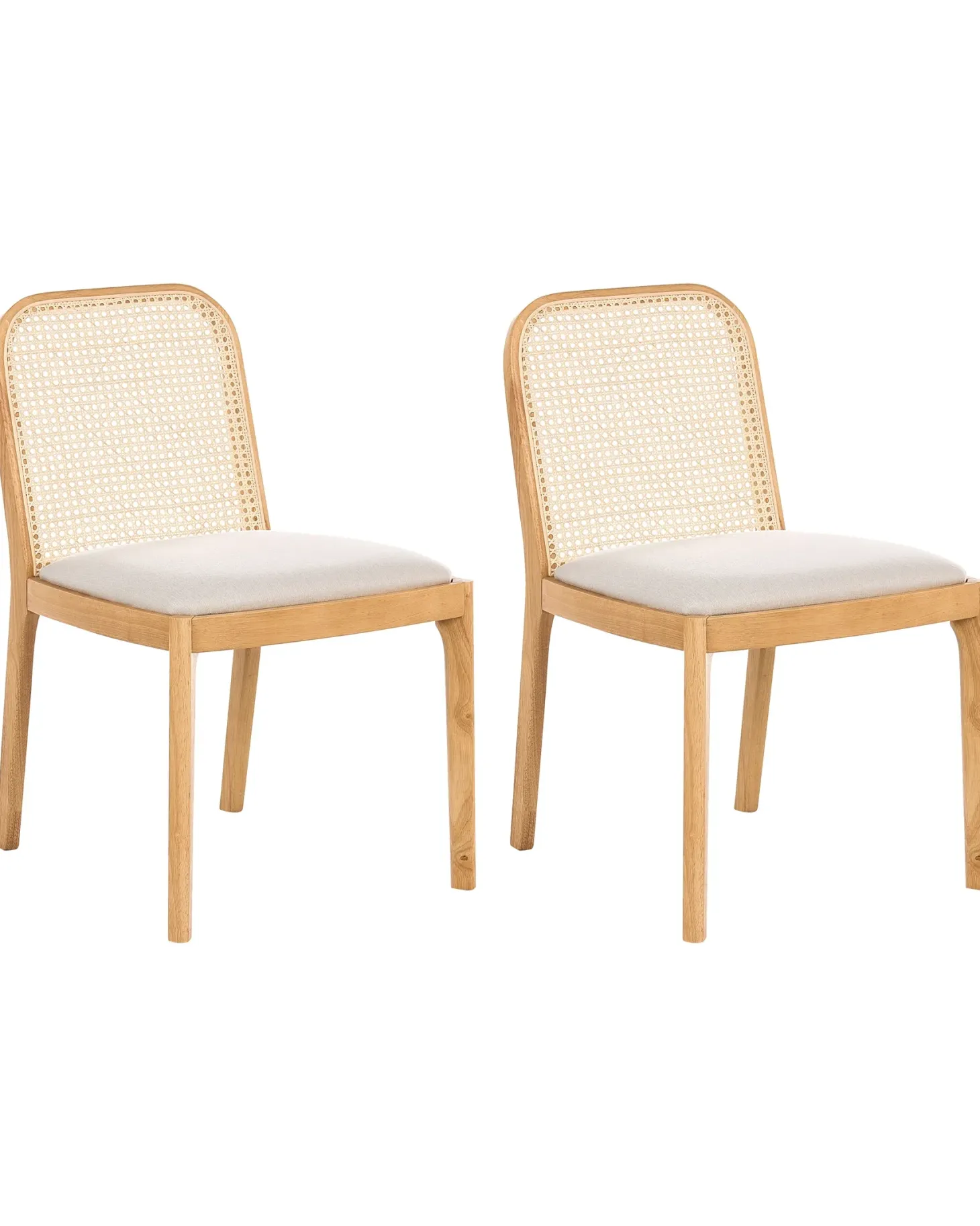 Sæt med 2 spisebordsstole EDINA Lysebrun/beige