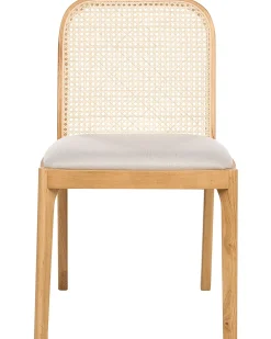 Sæt med 2 spisebordsstole EDINA Lysebrun/beige