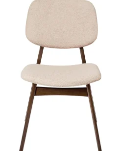 Sæt med 2 spisebordsstole ELAINE Boucle Mørkebrun/beige