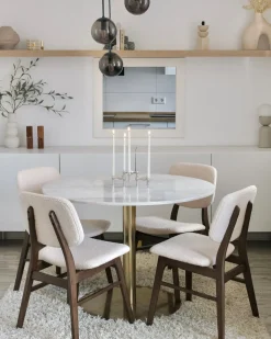Sæt med 2 spisebordsstole ELAINE Boucle Mørkebrun/beige