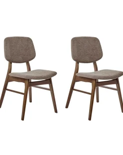 Sæt med 2 spisebordsstole ELAINE Boucle Mørkebrun/taupe