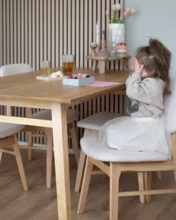 Sæt med 2 spisebordsstole ELAINE Boucle Lysebrun/beige