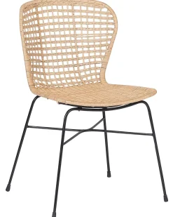 Sæt med 2 spisebordsstole ELFROS Rattan Naturlig