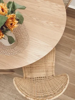 Sæt med 2 spisebordsstole ELFROS Rattan Naturlig