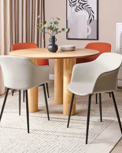 Sæt med 2 spisebordsstole ELIM Lys Beige